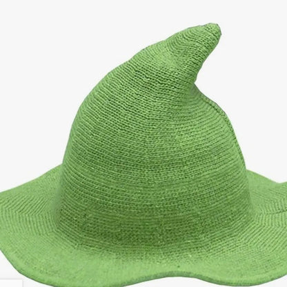 Women's Witch Hat Black Breathable Knitted Cotton Foldable for Halloween 15