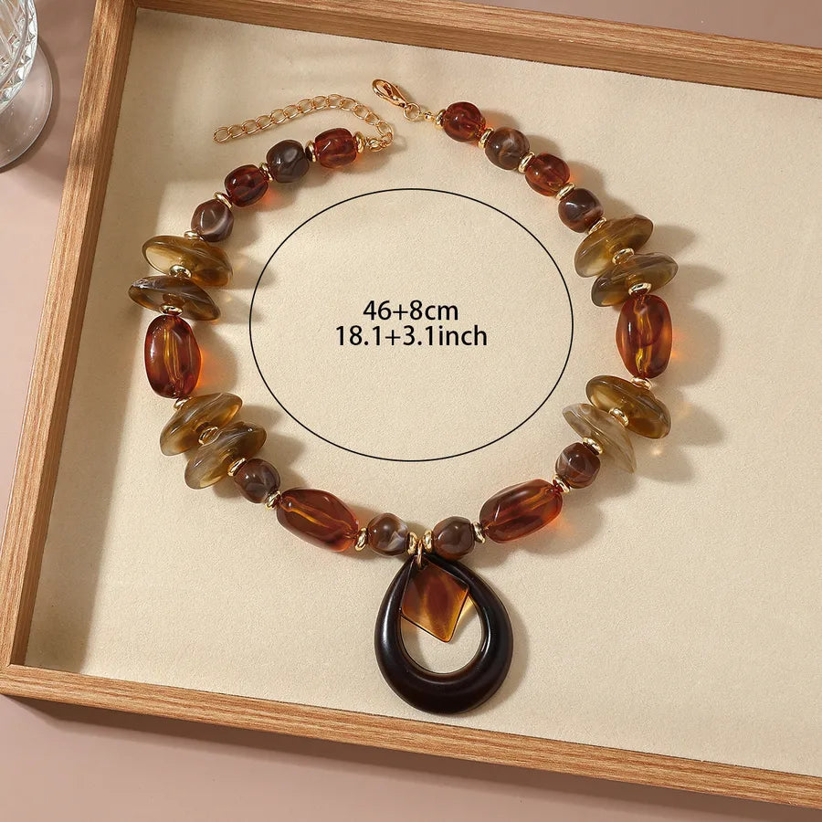 Women's Necklace Waterdrop Acrylic Beaded Oversized Design 4
