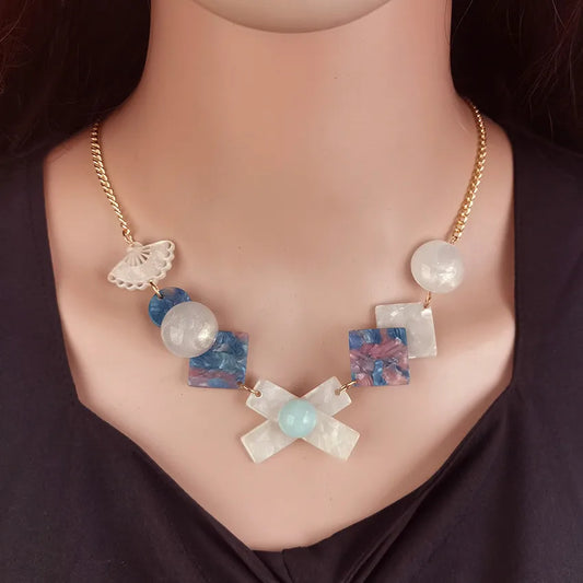 Women's Pendant Necklace Colorful Acrylic Geometric Design 1