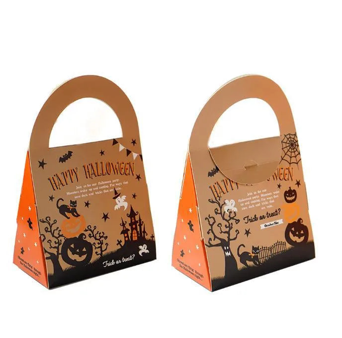 Halloween Candy Bag Handheld Paper Gift Wrapping Box Spooky Design 6