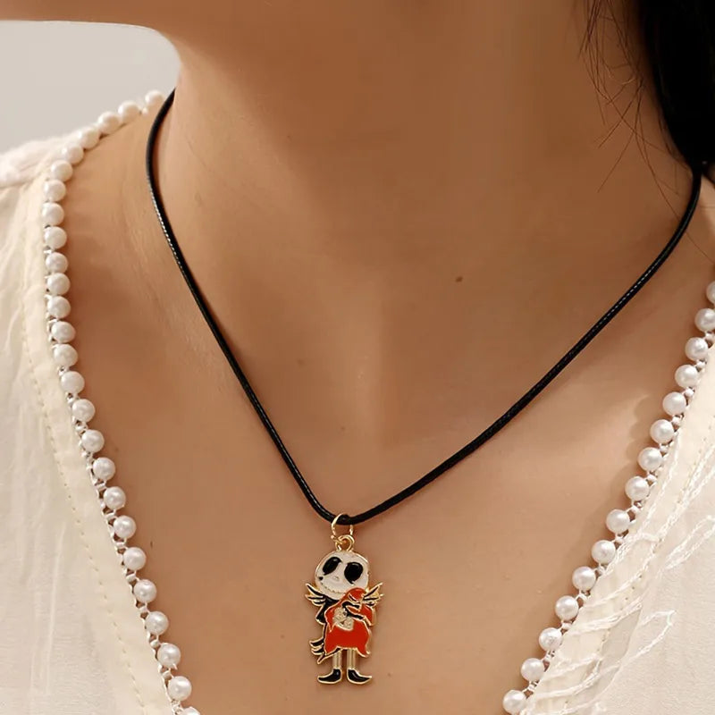 Women's Halloween Jewelry Set Skull Design Zinc Alloy Necklace and Earrings 7