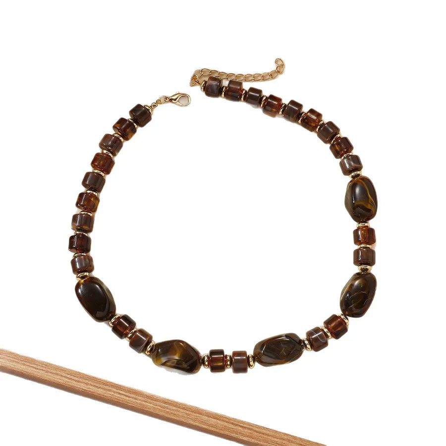 Women's Necklace Coffee Acrylic Geometric Minimalist Design 5