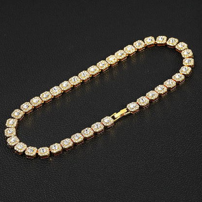Women's Iced Out Crystal Tennis Chain Necklace - View 9 | Hensley London