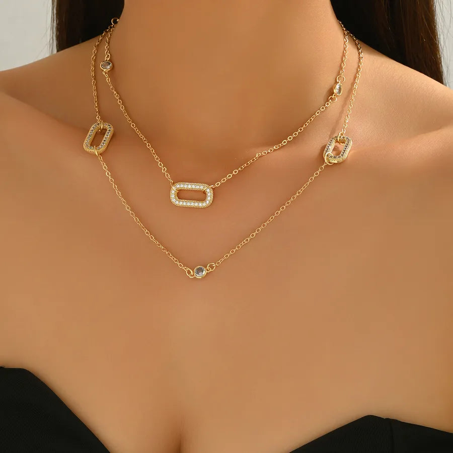 Women's Crystal Rectangle Station Long Necklace - View 4 | Hensley London