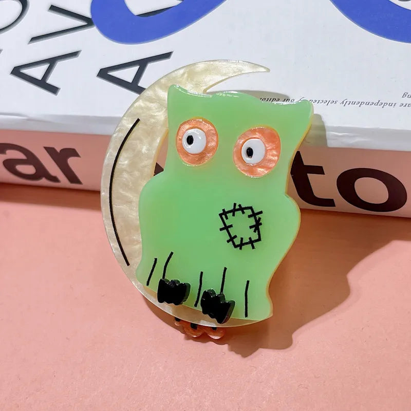 Women's Owl Brooch Pin Acrylic Animal Design Lightweight Fashion Accessory 4