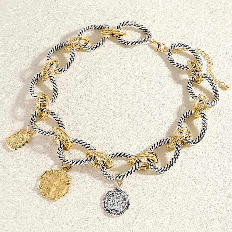Women's Vintage Twisted Rope Charm Necklace - View 5 | Hensley London