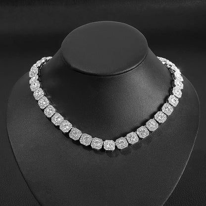 Women's Iced Out Crystal Tennis Chain Necklace - View 8 | Hensley London