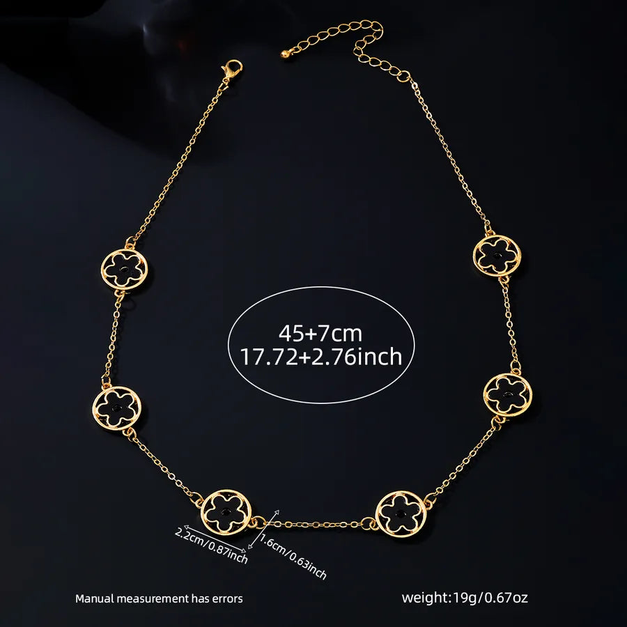 Women's Black Enamel Flower Station Choker - View 2 | Hensley London