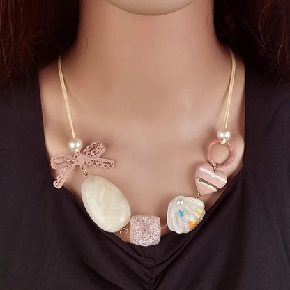 Women's Pendant Necklace Retro Beaded Shell Handmade Bohemian 3