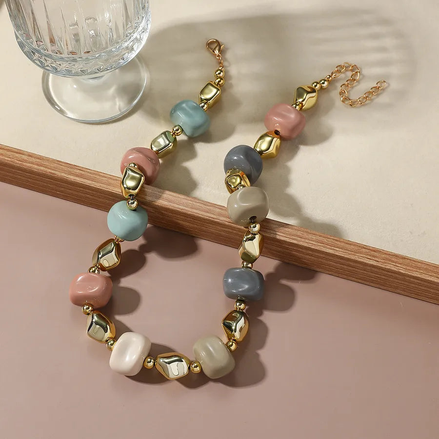 Women's Necklace Geometric Resin Oval Cold Style 4