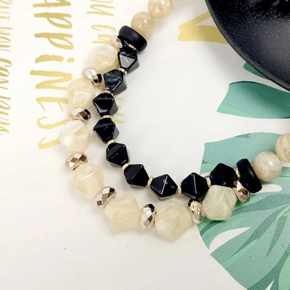 Women's Pendant Necklace Double Layer Acrylic Elegant Beaded 4