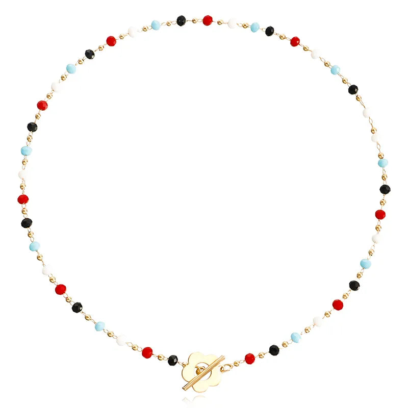 Women's Crystal Bead Flower Toggle Choker - View 8 | Hensley London