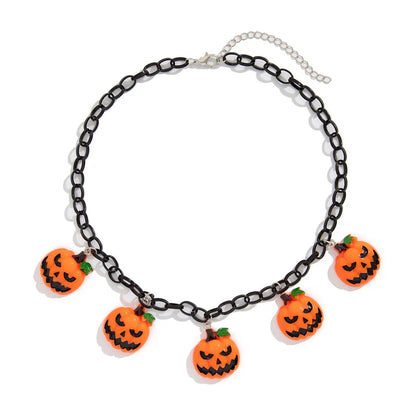Men's Necklace Pumpkin Head U-Shape Plastic Iron Hip-Hop Style 5