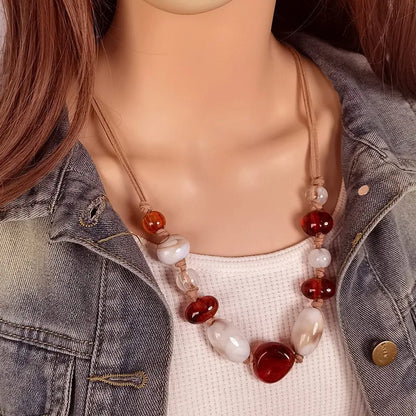 Women's Pendant Necklace Geometric Acrylic Handmade Fashion Jewelry 4