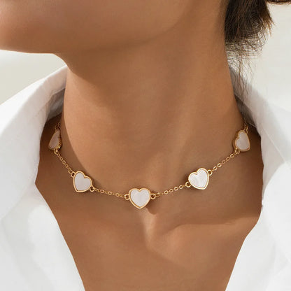 Women's Shell Heart Station Choker Necklace - View 1 | Hensley London