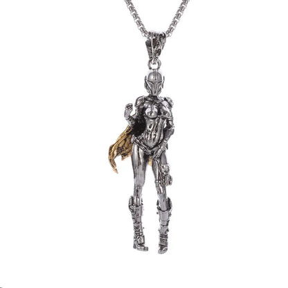 Unisex Retro Cartoon Character Necklace Silver Alloy 25