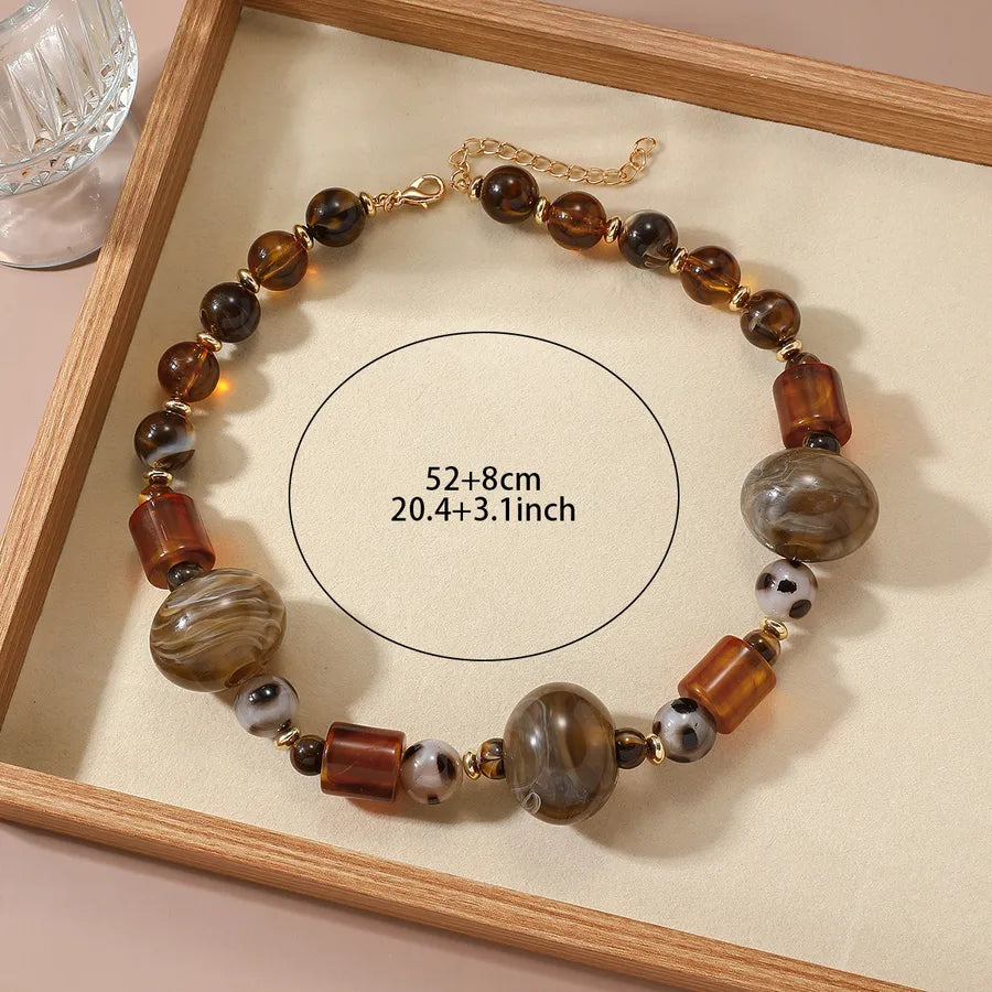 Women's Necklace Coffee Acrylic Minimalist Geometric 4
