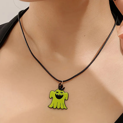 Women's Ghost Pendant Necklace and Earring Set Zinc Alloy 8
