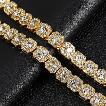 Women's Iced Out Crystal Tennis Chain Necklace - View 2 | Hensley London