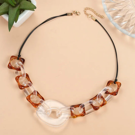 Women's Pendant Necklace Geometric Acrylic Handmade 1
