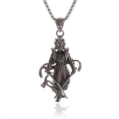 Unisex Retro Cartoon Character Necklace Silver Alloy 6