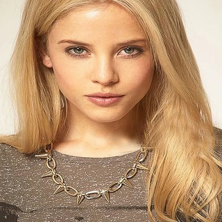Women's Punk Spike Chain Link Choker Necklace - View 5 | Hensley London