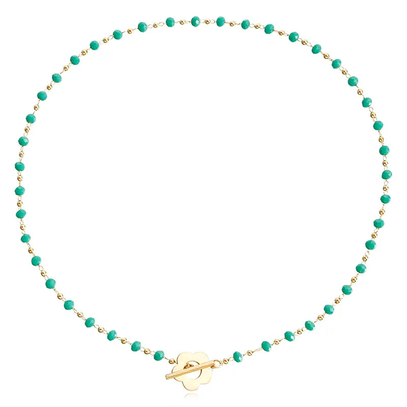 Women's Crystal Bead Flower Toggle Choker - View 5 | Hensley London