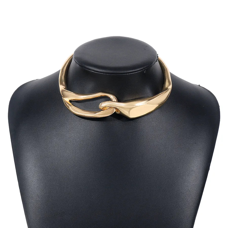 Women's Sculptural Metal Collar Choker Necklace - View 6 | Hensley London