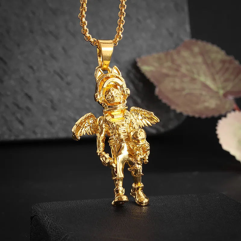 Unisex Retro Cartoon Character Necklace Silver Alloy 26