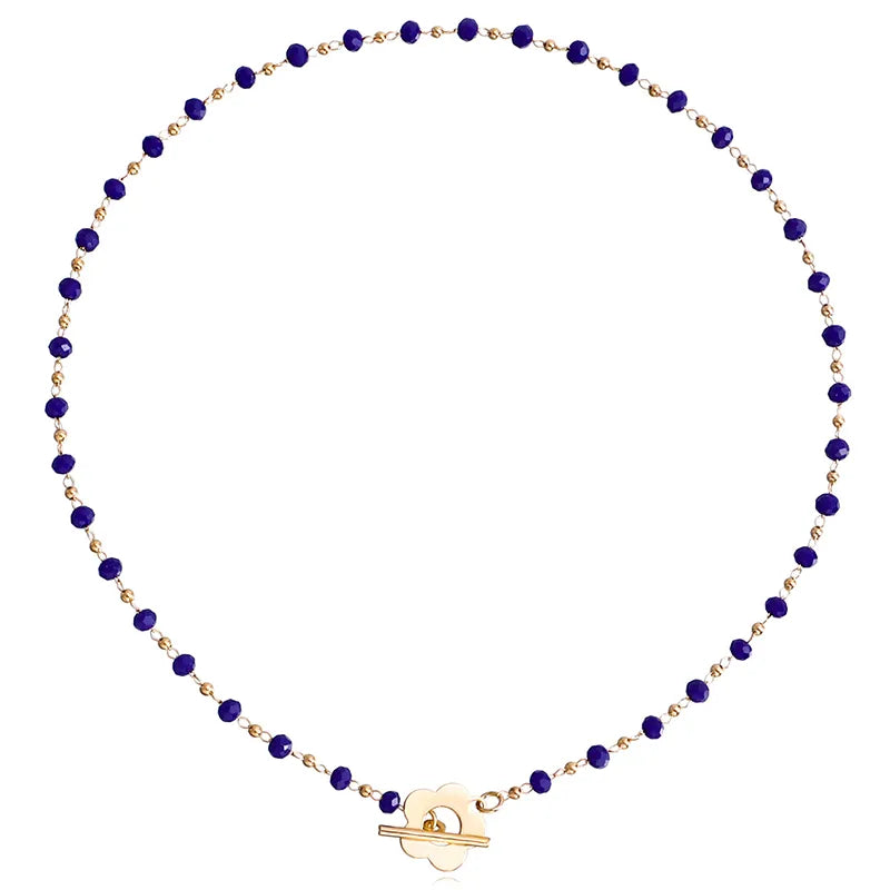Women's Crystal Bead Flower Toggle Choker - View 11 | Hensley London