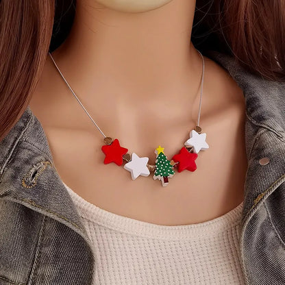 Women's Pendant Necklace Star Wood Clavicle Chain 6