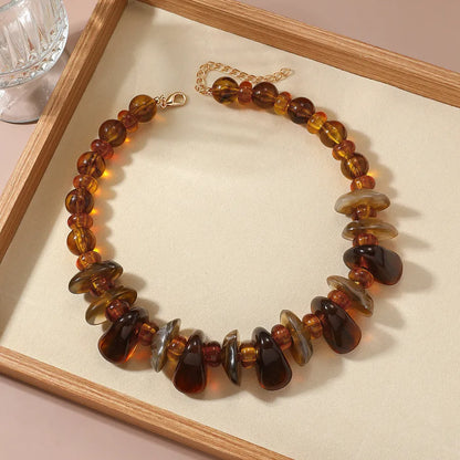 Unisex Irregular Necklace Multicolor Acrylic Geometric 3