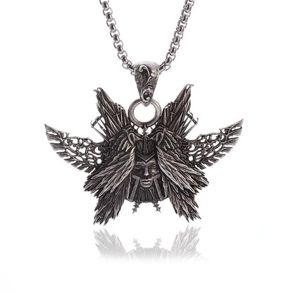 Unisex Retro Cartoon Character Necklace Silver Alloy 8