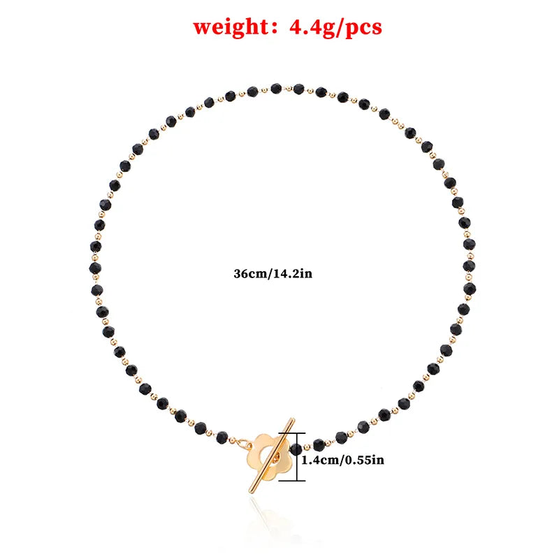 Women's Crystal Bead Flower Toggle Choker - View 7 | Hensley London