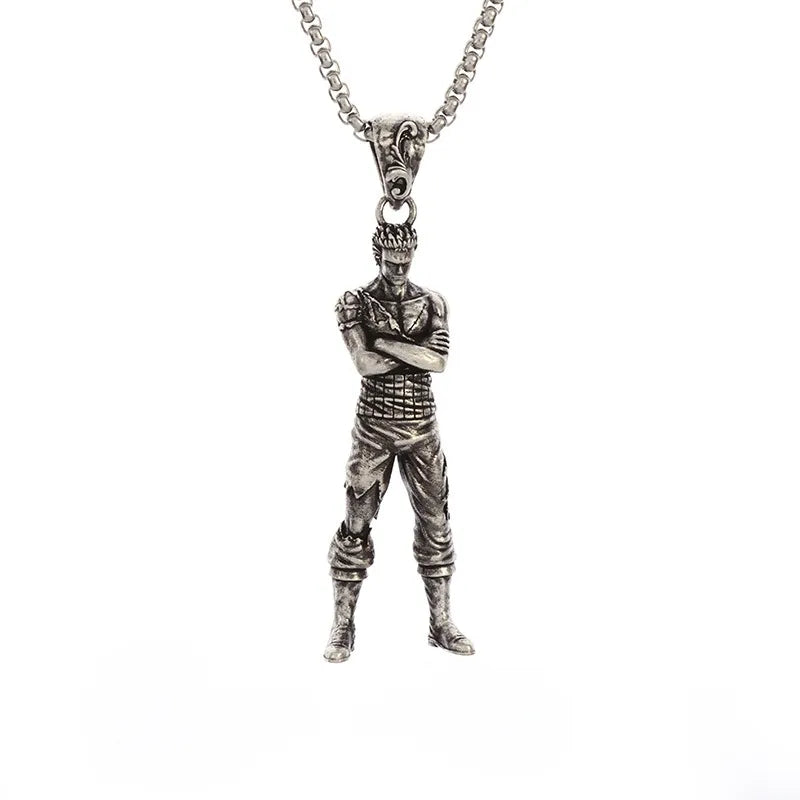 Unisex Retro Cartoon Character Necklace Silver Alloy 15