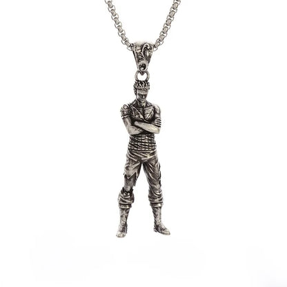 Unisex Retro Cartoon Character Necklace Silver Alloy 15