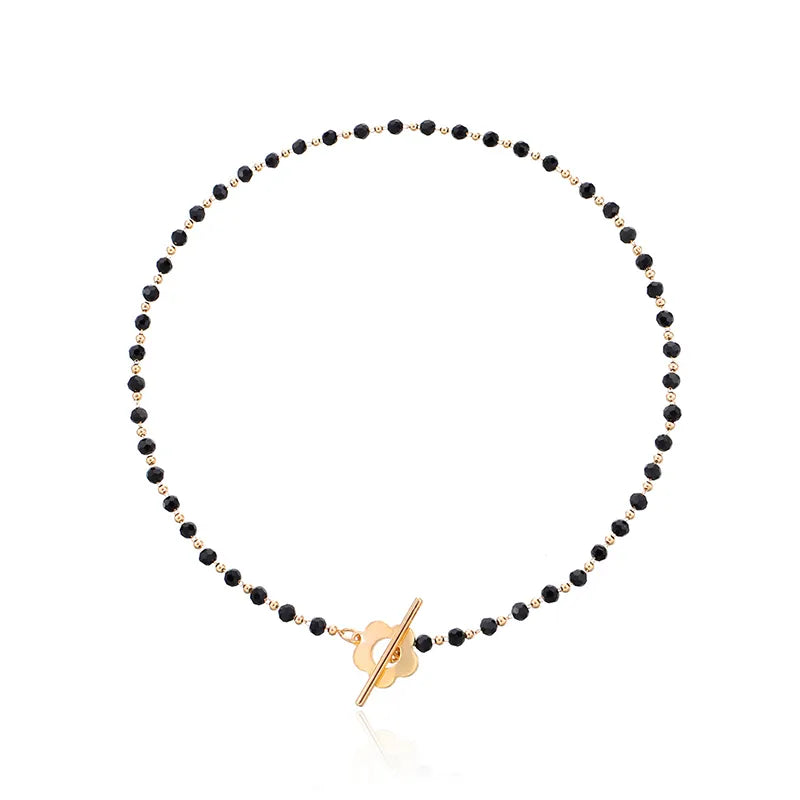 Women's Crystal Bead Flower Toggle Choker - View 12 | Hensley London