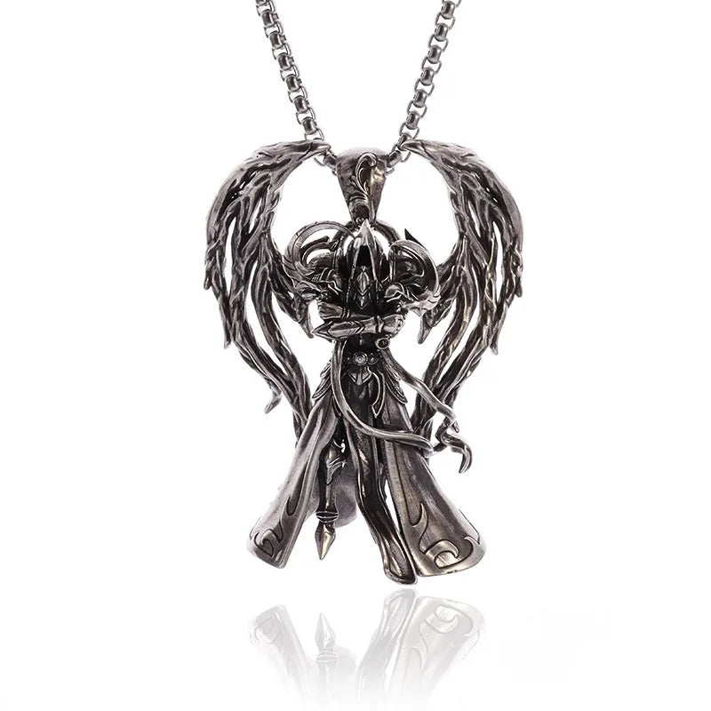 Unisex Retro Cartoon Character Necklace Silver Alloy 20