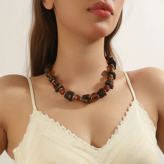 Women's Necklace Geometric Acrylic Beads Minimalist Style 1