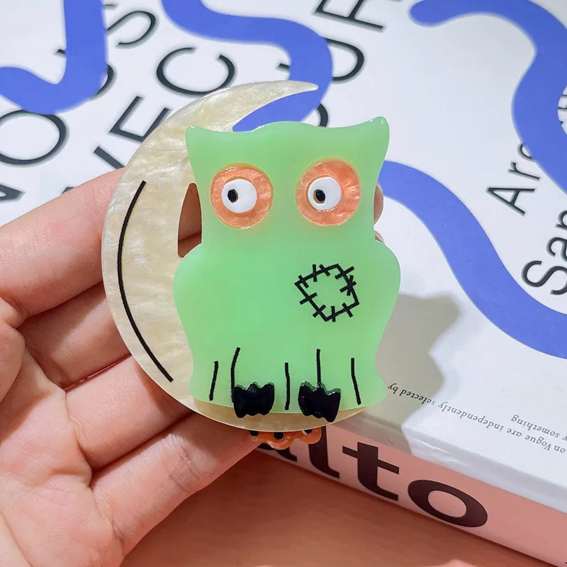 Women's Owl Brooch Pin Acrylic Animal Design Lightweight Fashion Accessory 3
