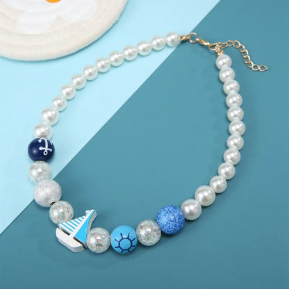 Women's Pendant Necklace White Imitation Pearl Geometric Design 3