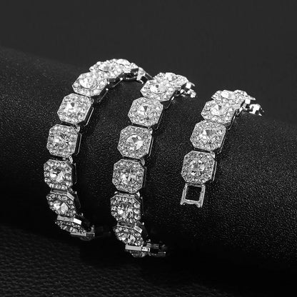 Women's Iced Out Crystal Tennis Chain Necklace - View 6 | Hensley London