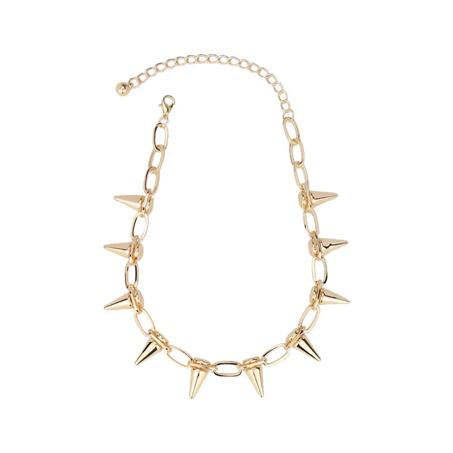 Women's Punk Spike Chain Link Choker Necklace - View 6 | Hensley London