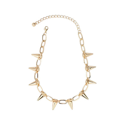 Women's Punk Spike Chain Link Choker Necklace - View 6 | Hensley London