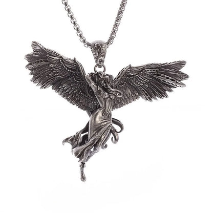 Unisex Retro Cartoon Character Necklace Silver Alloy 23