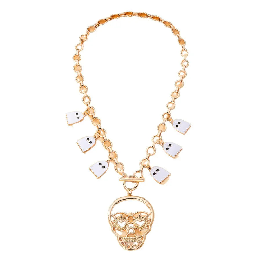 Women's Skeleton Ghost Necklace Silver Zinc Alloy Unique Jewelry 5