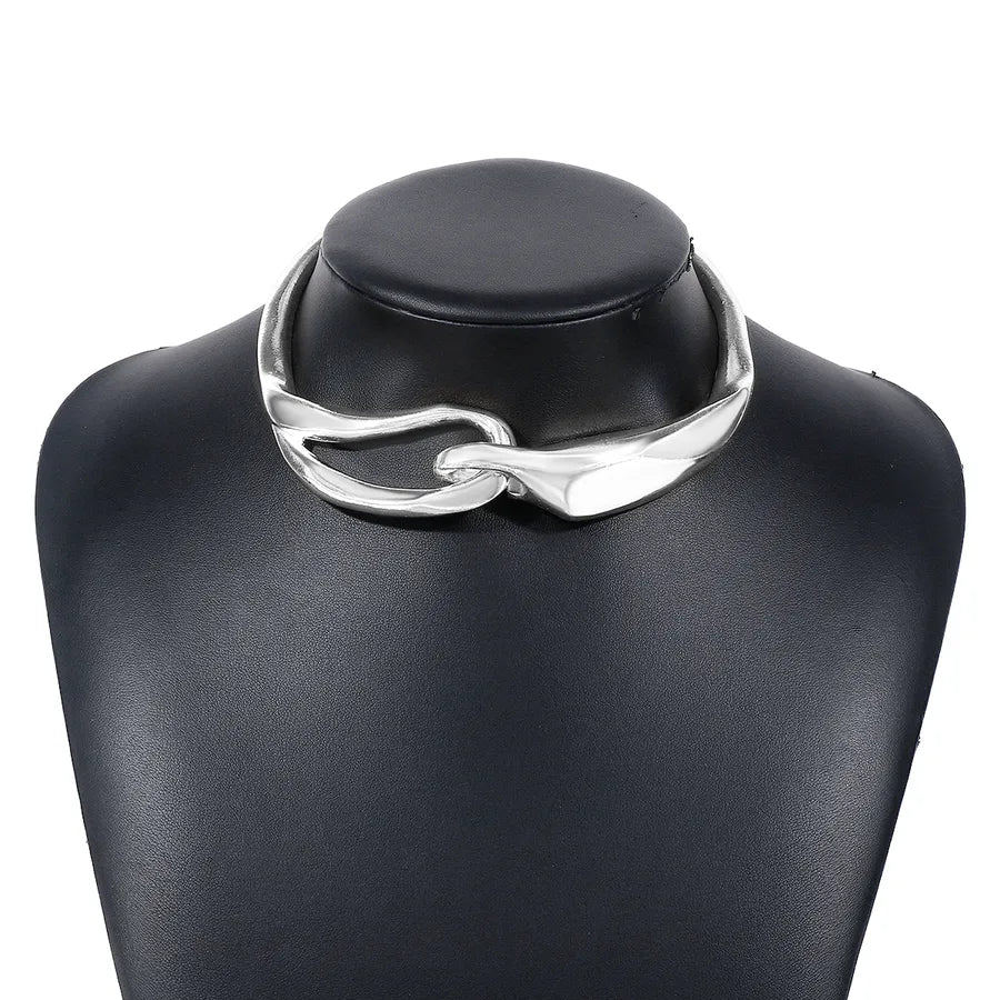 Women's Sculptural Metal Collar Choker Necklace - View 7 | Hensley London