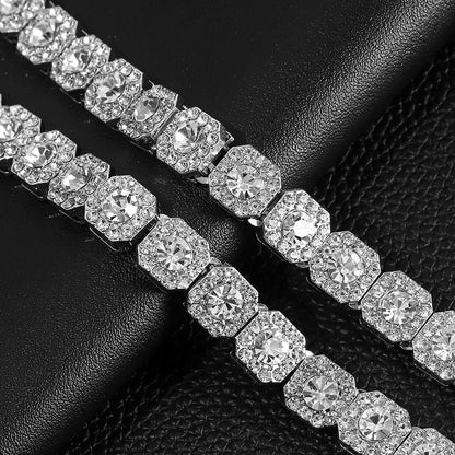 Women's Iced Out Crystal Tennis Chain Necklace - View 1 | Hensley London