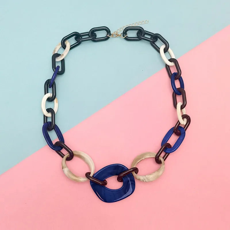 Women's Necklace Geometric Pattern Handmade Acrylic 3