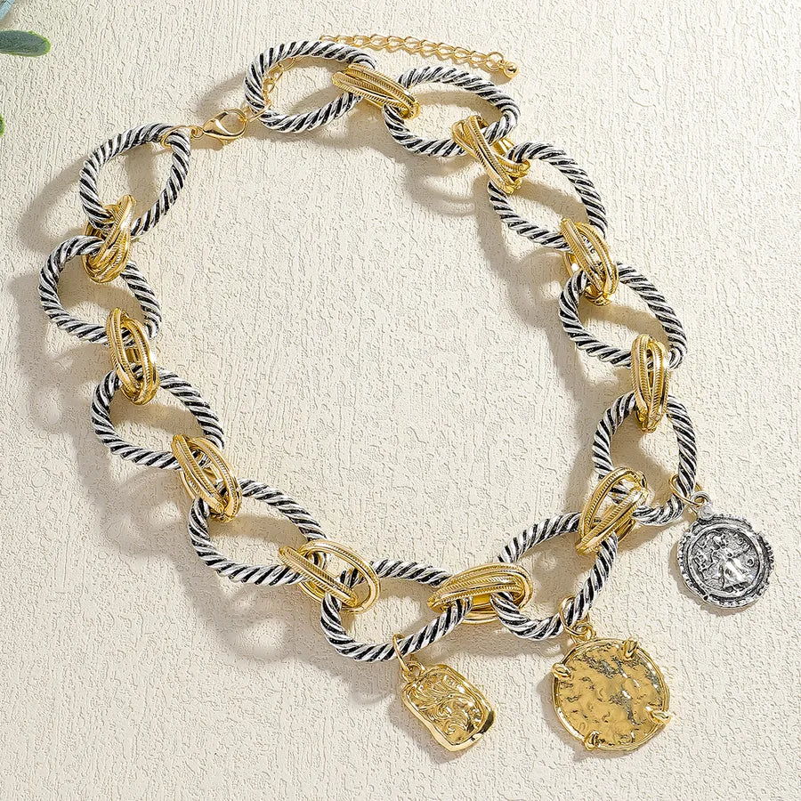 Women's Vintage Twisted Rope Charm Necklace - View 4 | Hensley London